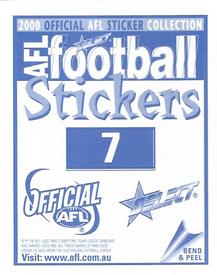 2000 Select AFL Stickers #7 Adam Goodes Back